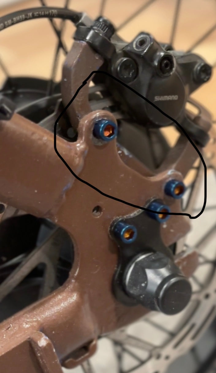 Brake adapter titanium bolts